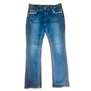 Grace in LA Bootcut Jeans Sequin Pockets Mid Rise Stretch Denim 27x31